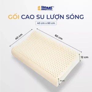 Gối Nằm Cao Su Thiên Nhiên Gợn Sóng G.Home